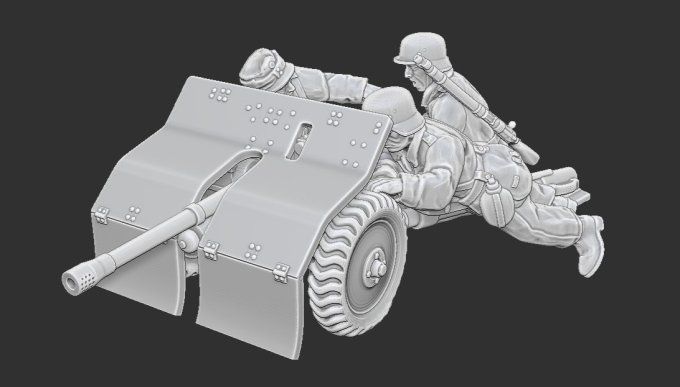 Canon Antichar Bofors de 37mm et ses servants