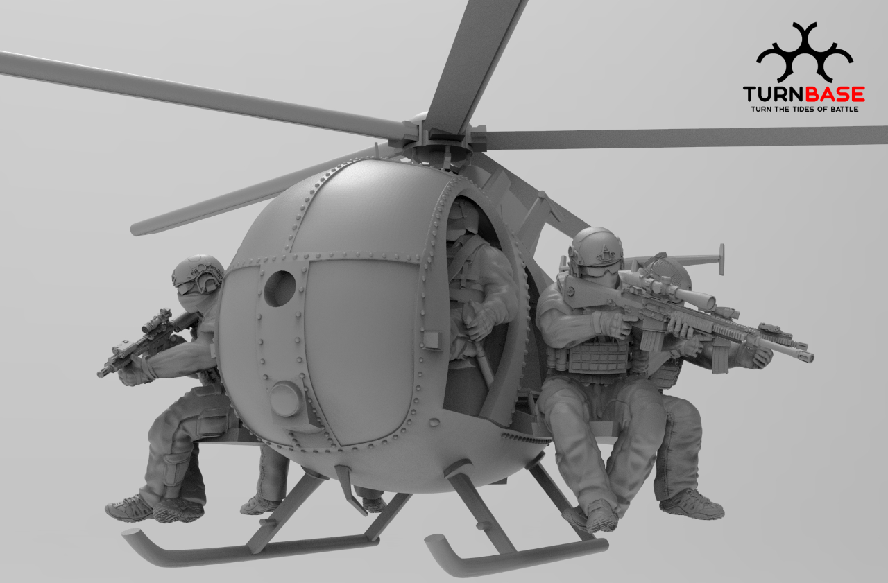 Hélicoptère MH-6 "Little Bird" avec équipage