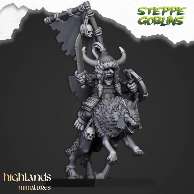 Mounted Steppe Goblin Khan on Wolf